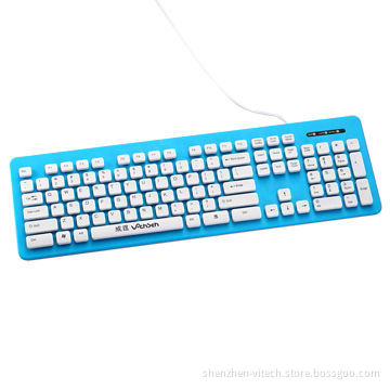 Wired USB port keyboard, washable function, fashion and practical design, support several languages